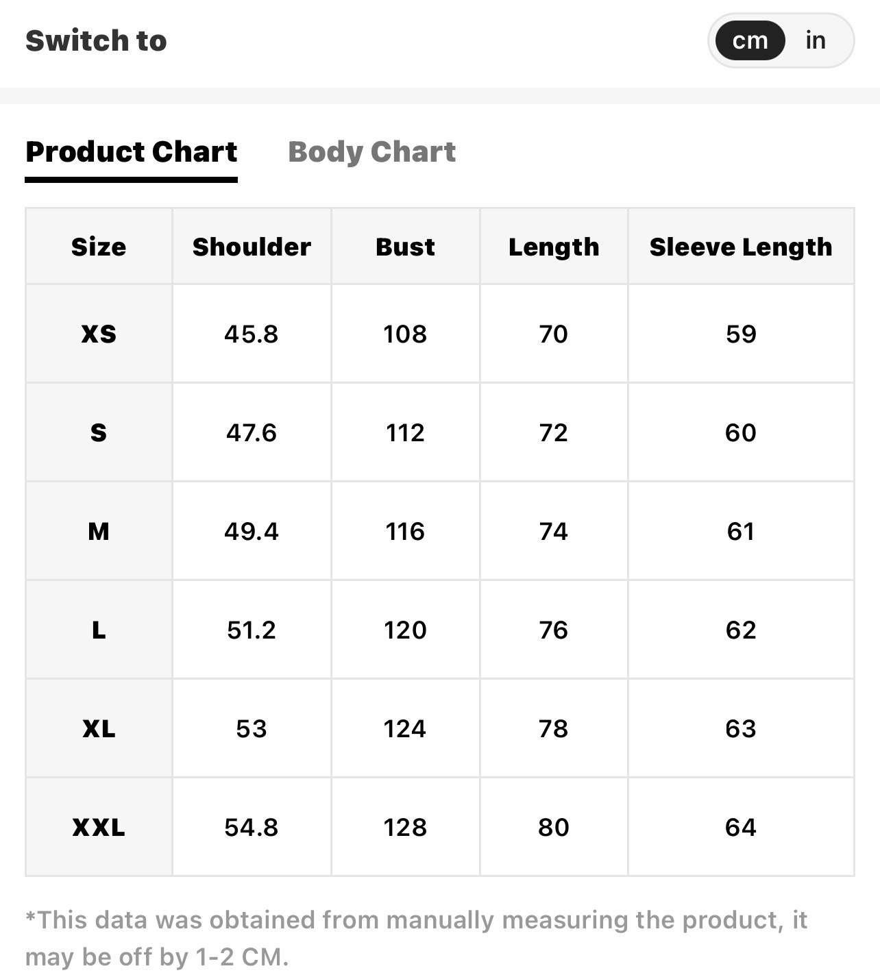 Size Chart